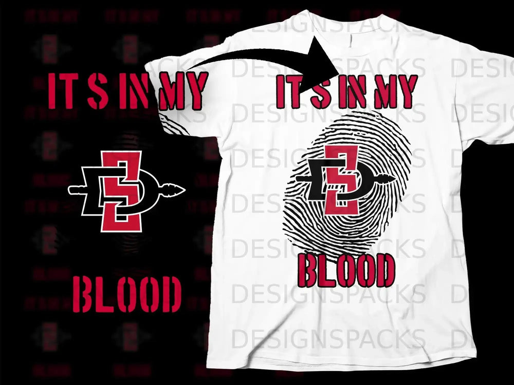 It's In My Blood Fingerprint Design T-shirt