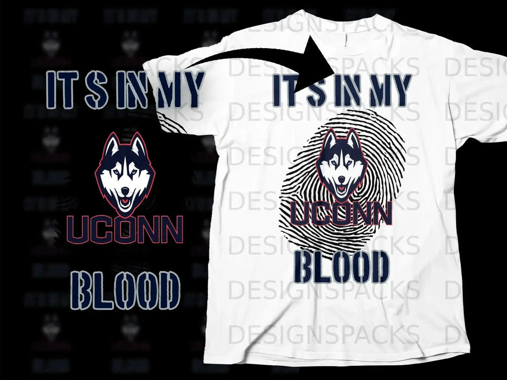 It's In My UCONN Blood Graphic T-shirt