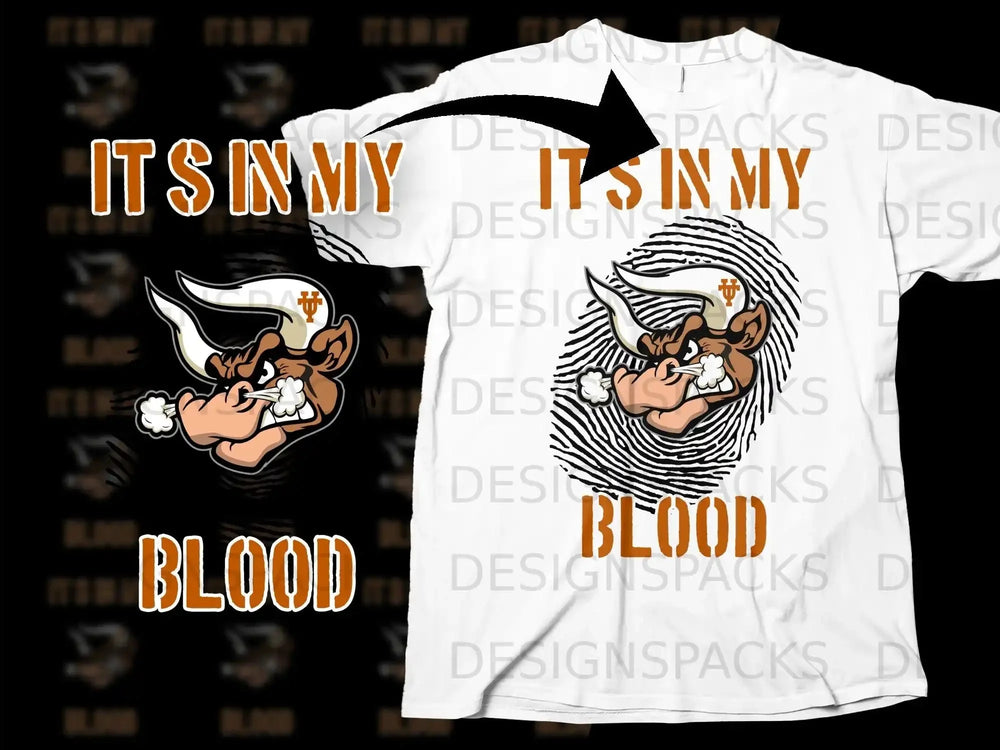 It's In My Blood Snorting Bull Graphic T-Shirt