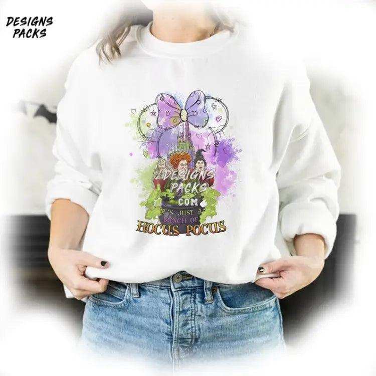 It’s Just A Bunch Of Hocus Pocus Sanderson Sister Sublimation Design Watercolor Cartoon Land