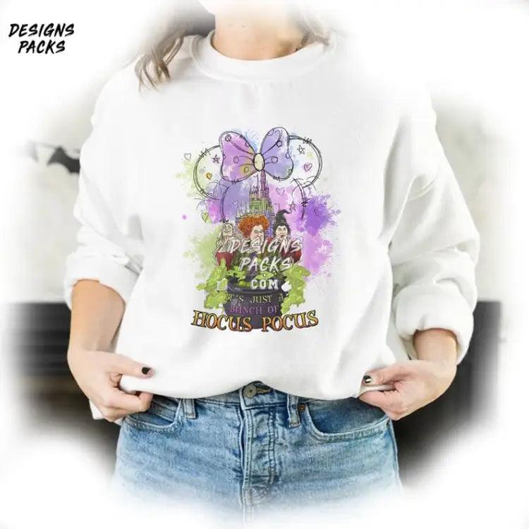 It’s Just A Bunch Of Hocus Pocus Sanderson Sister Sublimation Design Watercolor Cartoon Land