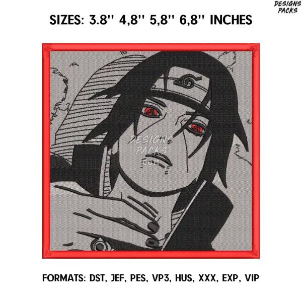 Itachi Embroidery Design File/ Naruto Anime Embroidery Design/ Machine  Design Pes Dst. Itachi Uchiha embroidery pes