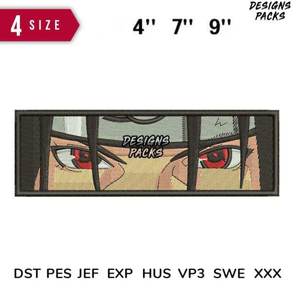 Itachi Augen Panel Stickmuster 4" 7" 9"