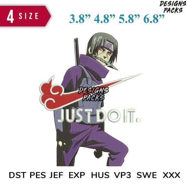 Anime character embroidery design in 4 sizes, compatible with DST PES JEF formats for instant download