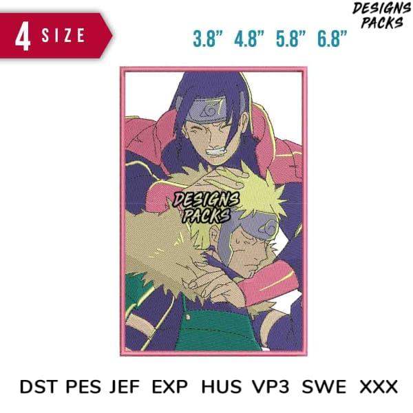 Anime embroidery design with 4 sizes, DST PES JEF formats for instant download