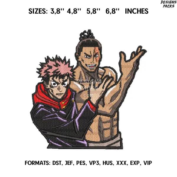 Itadori and Todo Embroidery Design File / Jujutsu Kaisen Anime Embroidery Design/ Besto friend embroidery design
