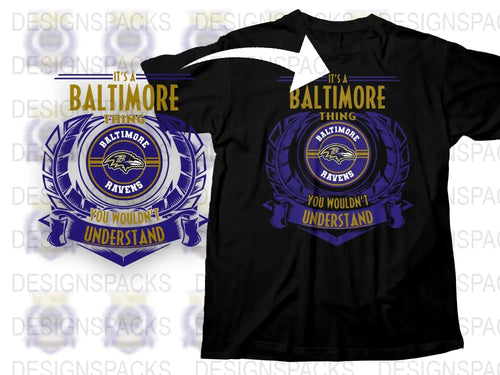 Baltimore Ravens T-Shirt, Black Cotton Tee, Football Fan Apparel, Sports Team Merchandise, Menswear Gift Idea