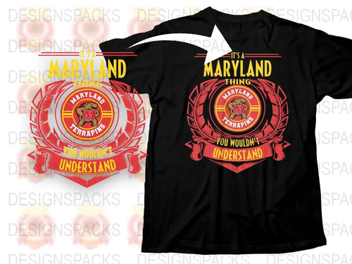 Maryland Firefighter T-Shirt, Bold Red Design, Men's Black Tee, It's A Maryland Thing You Wouldn't Understand