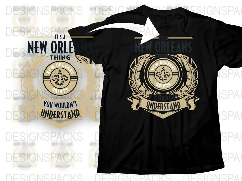 New Orleans Saints T-Shirt, It's a NOLA Thing, Sports Fan Apparel, Black Gold Football Tee