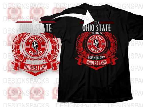 Ohio State Buckeyes T-Shirt, Fan Apparel, College Football Gear, Sports Tee, Red and Black Graphic Shirt
