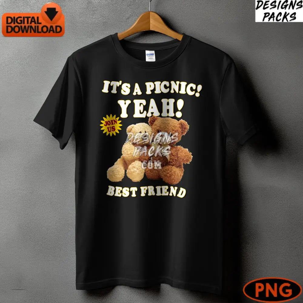 It’s A Picnic Yeah! Best Friend Teddy Bears Digital Png Instant Download