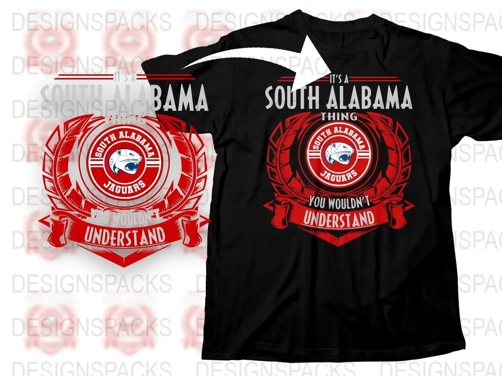 South Alabama Firefighter Pride T-Shirt, Red Maltese Cross Design, Gift for Firefighters