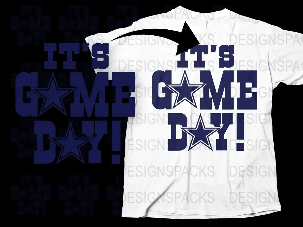 Game Day T-Shirt, White and Blue Sports Fan Tee, Casual Athletic Apparel, Unisex Graphic Shirt