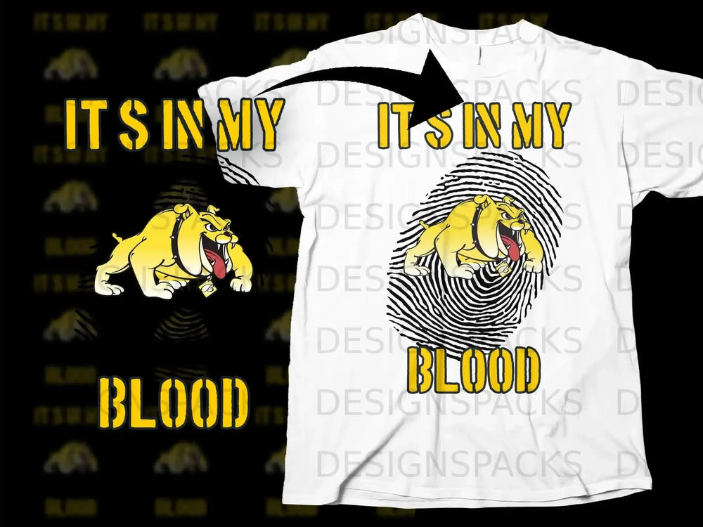 It's In My Blood Bulldog Graphic White T-Shirt