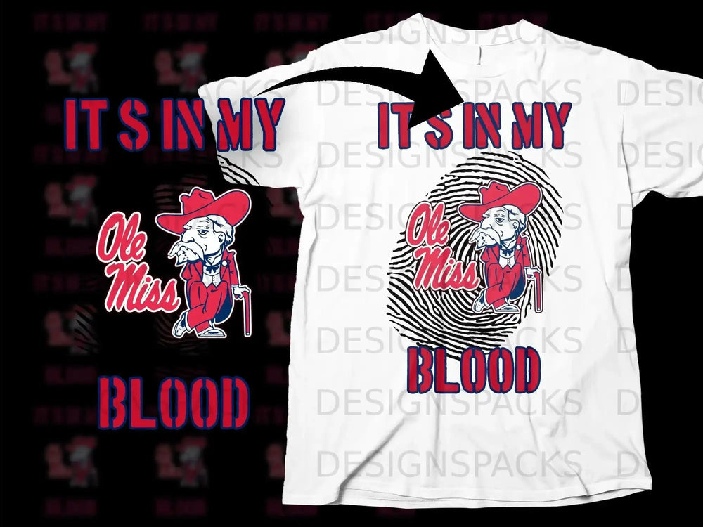 Its In My Blood Ole Miss Fan Graphic Shirt