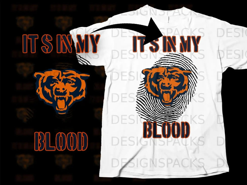 It's In My Blood Bear Design Graphic Tee