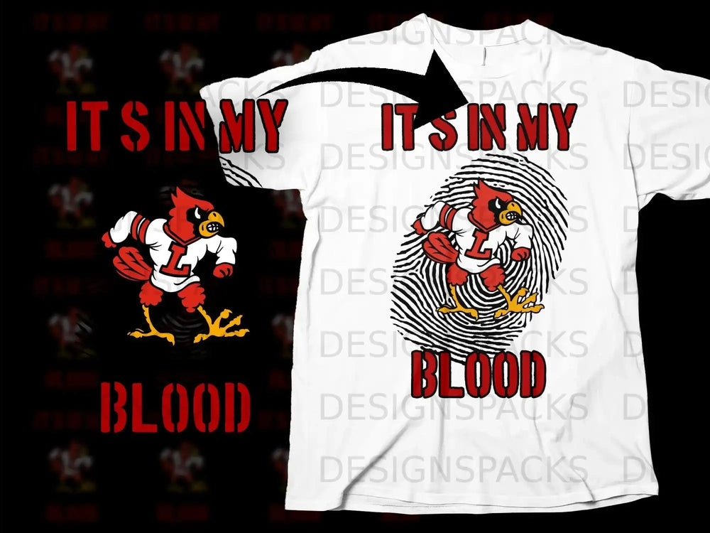 It's In My Blood Cardinal Mascot Graphic T-Shirt
