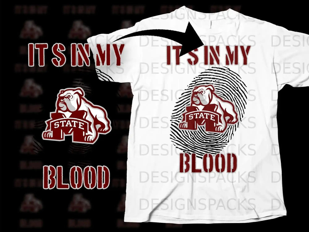 It's in My Blood State Mascot Design T-Shirt