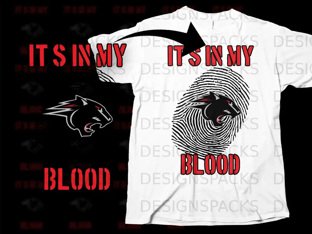 It's In My Blood Panther Fingerprint design T-shirt