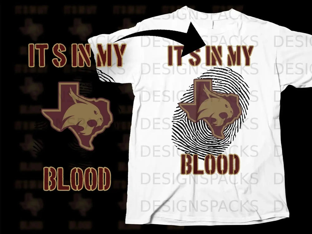 It's In My Blood State of Texas Design Tee
