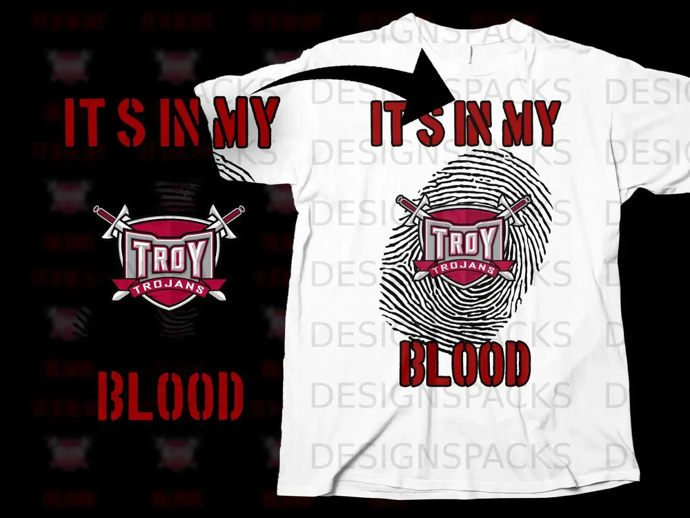 It's in My Blood Troy Trojans Fingerprint Shirt