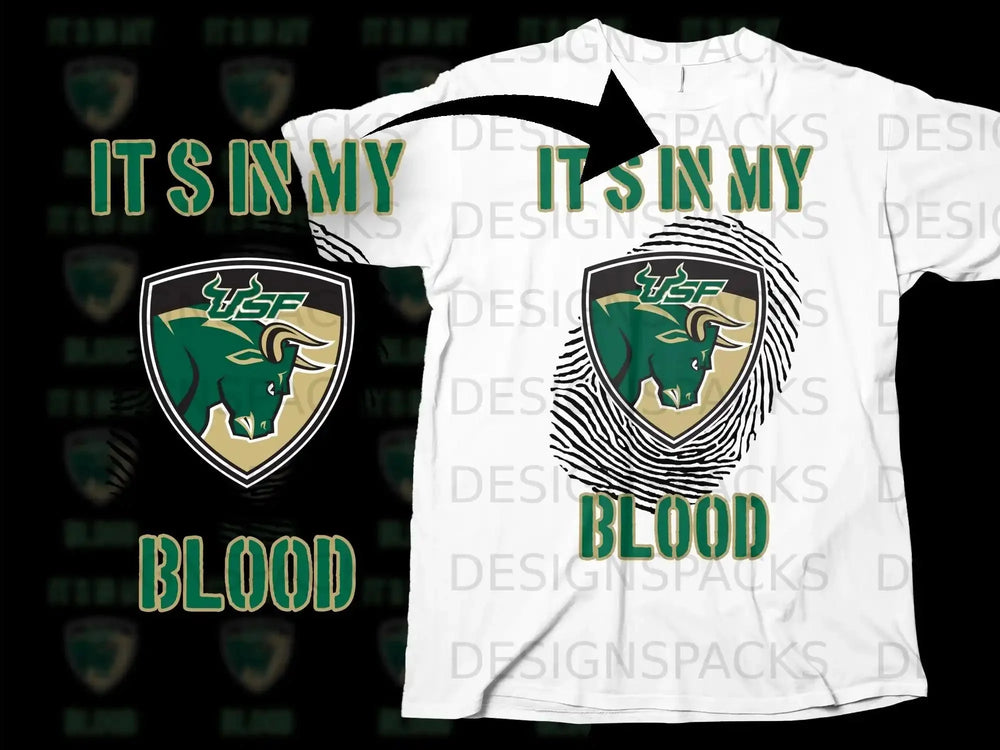 It's In My Blood USF Bull Graphic T-Shirt