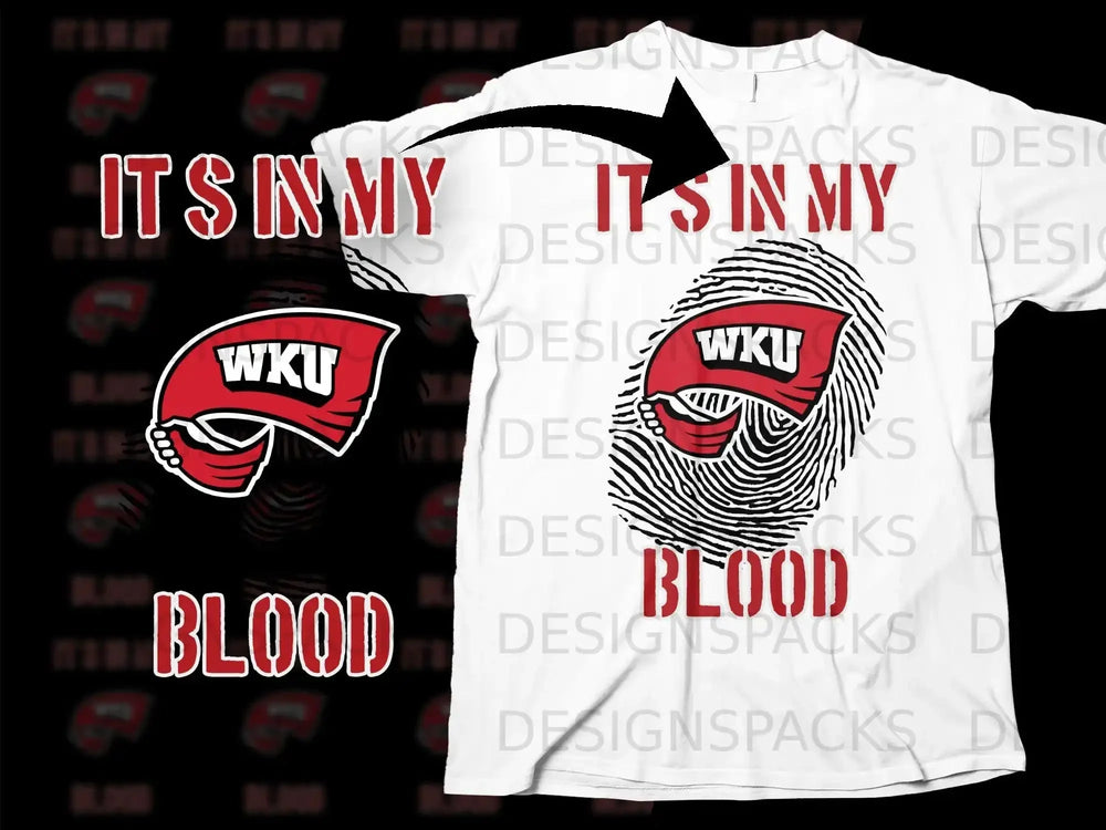 It's in My Blood WKU Design T-Shirt