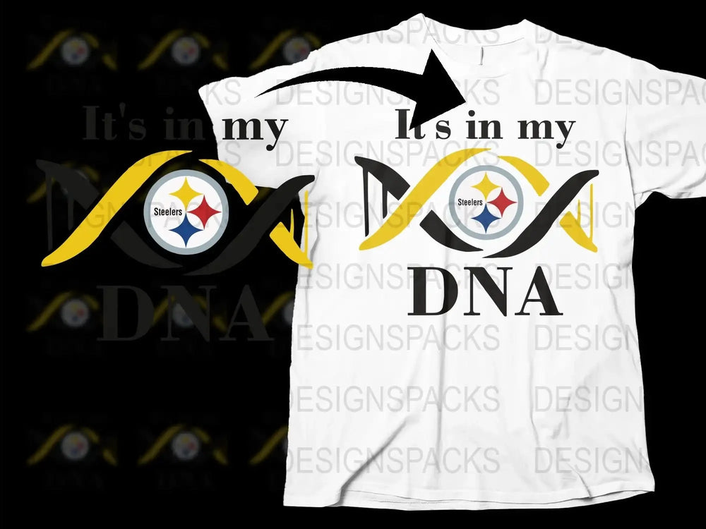 Pittsburgh Football DNA T-Shirt, Sports Fan Gift, Black and Yellow Graphic Tee, Casual Wear