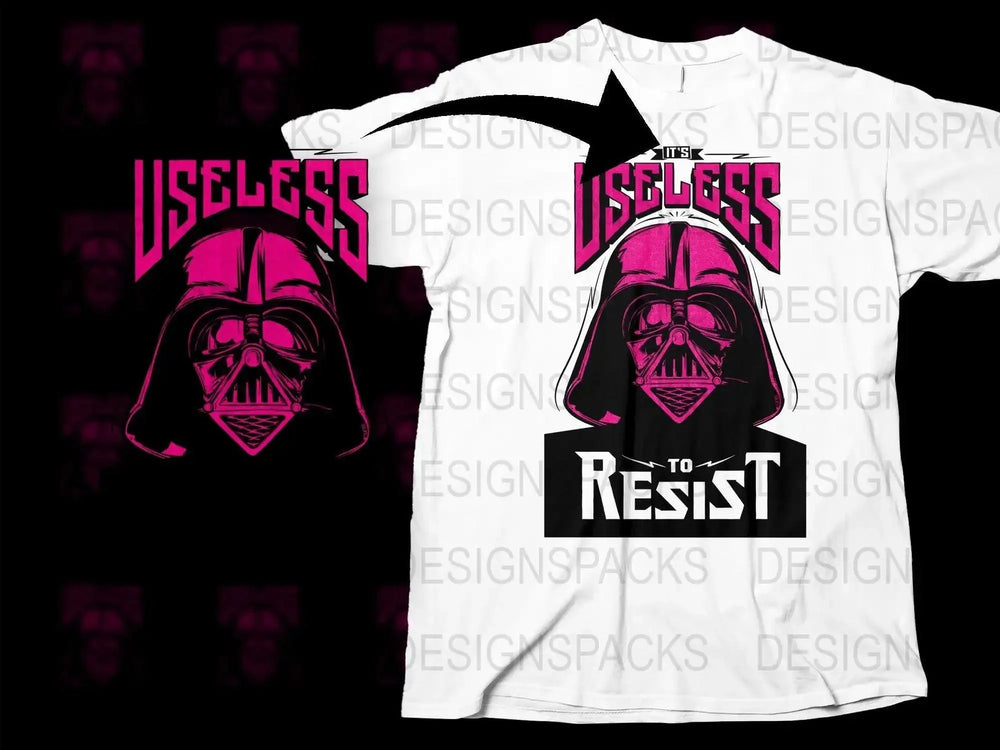 It's Useless to Resist Darth Vader Graphic Png Digital Download