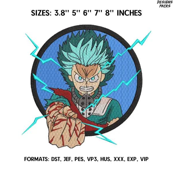 Izuku Deku Midoriya Embroidery Design File, My Hero Academia Anime Embroidery Design, Izuku.