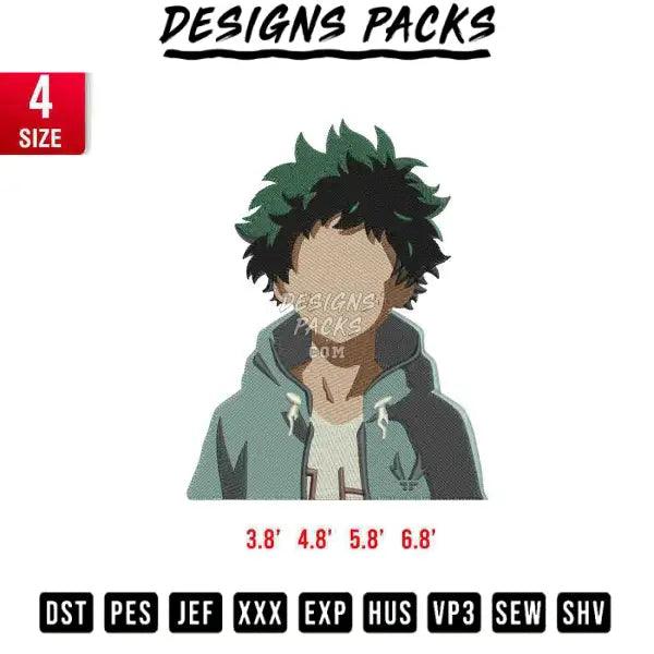 izuku midoria deku embroidery Embroidery Design 