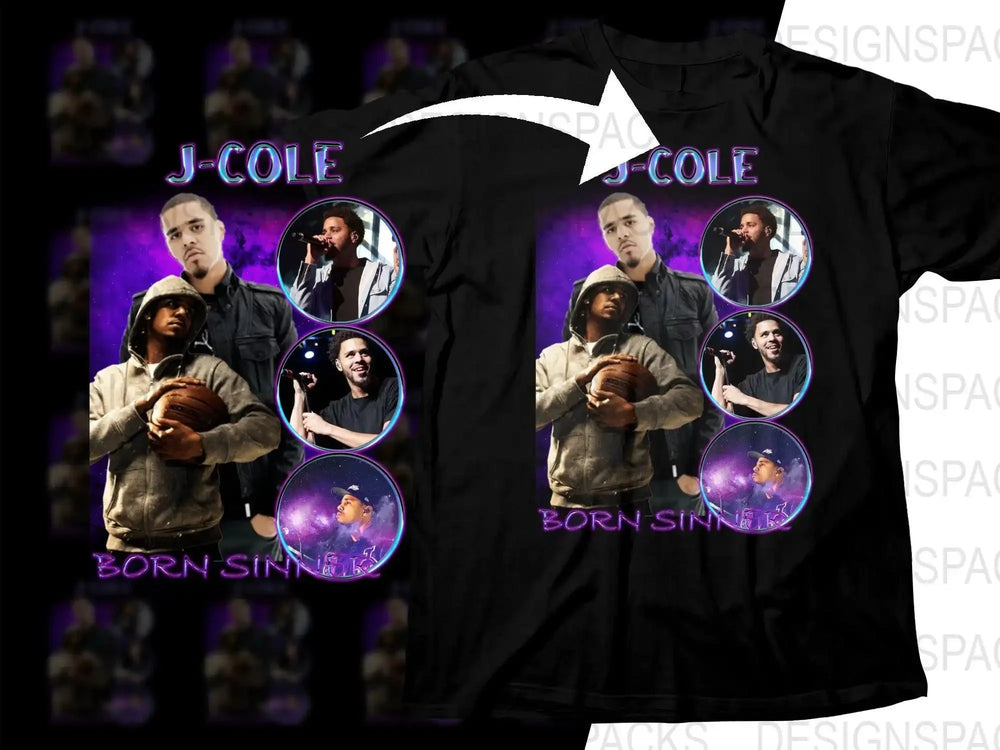 J. Cole Born Sinner Collage Graphic Png Digital Download