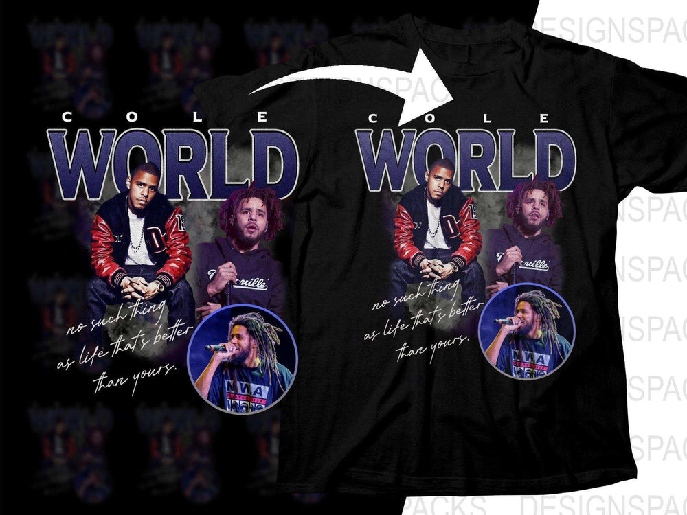 J. Cole Iconic Artists Graphic Cole World Tour Png Digital Download