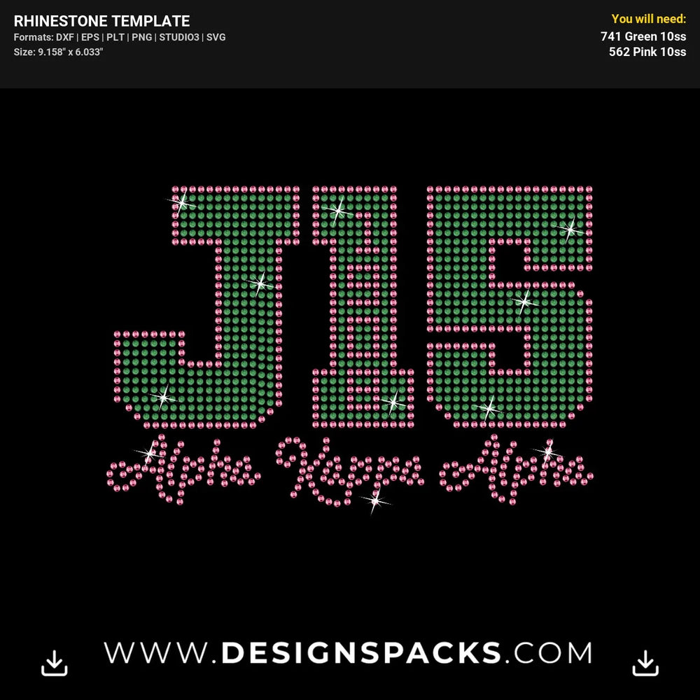 J15 Aka 1908 Vinyl Rhinestone Digital Template