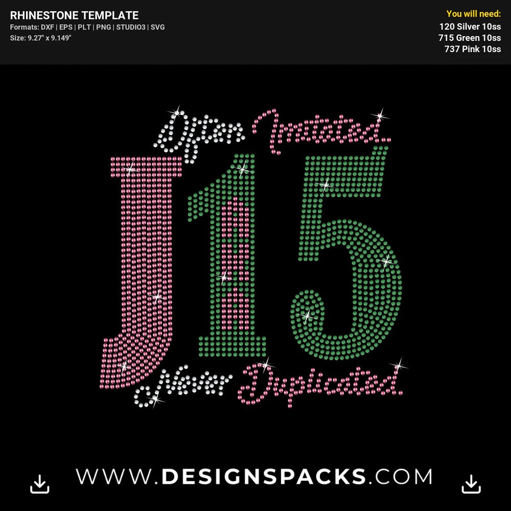 J15 Aka Never Duplicated Vinyl Rhinestone Digital Template