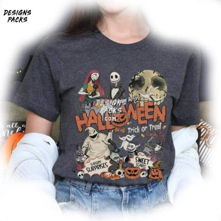 Jack And Sally Halloween Cartoon Land Nightmare Before Christmas Png Design