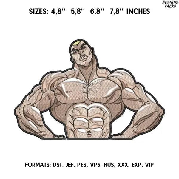 Jack Hanma Embroidery Design File / Baki Hanma Anime Embroidery Design/ Baki Hanma Fighter embroidery design