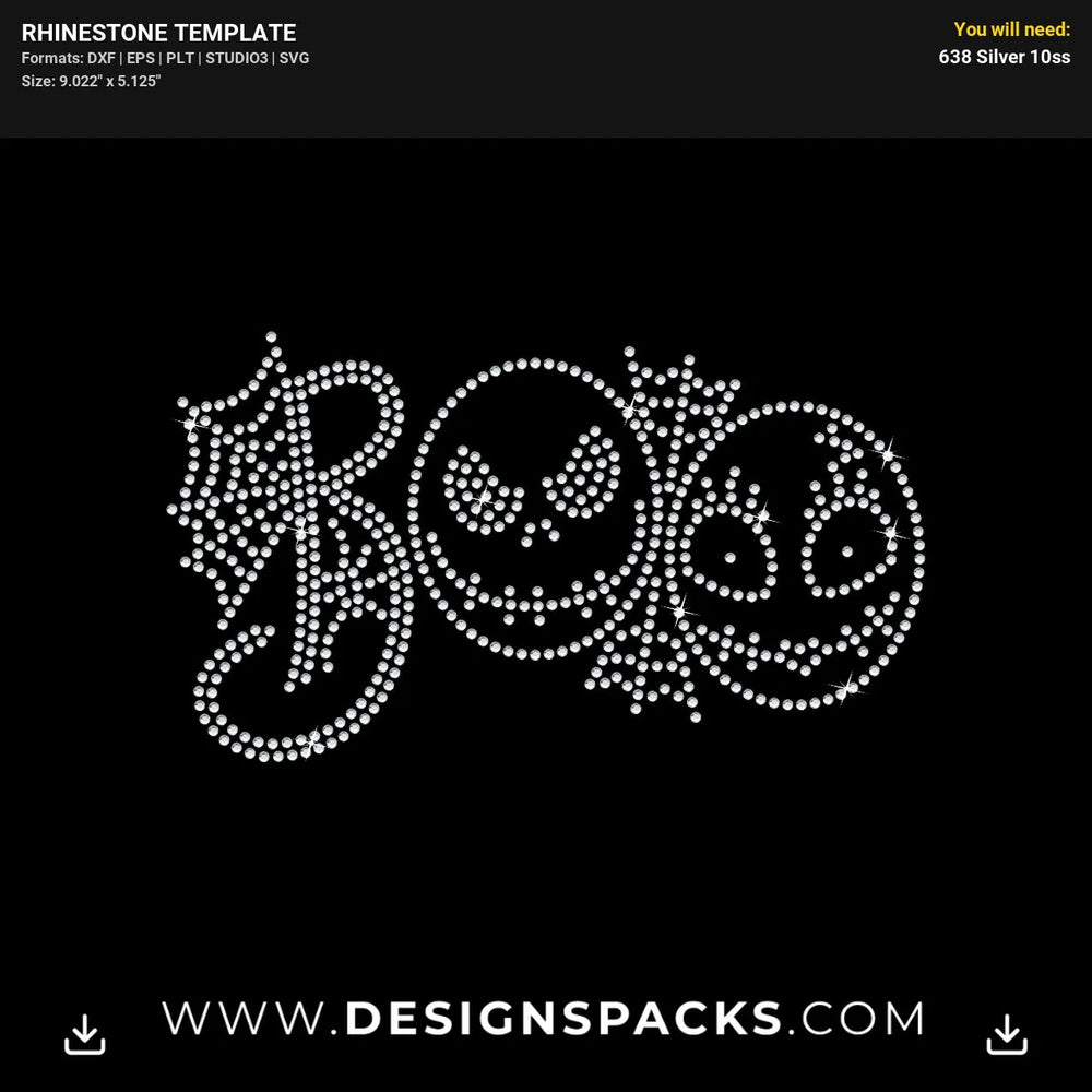 Jack Sally Boo Rhinestone Digital Template
