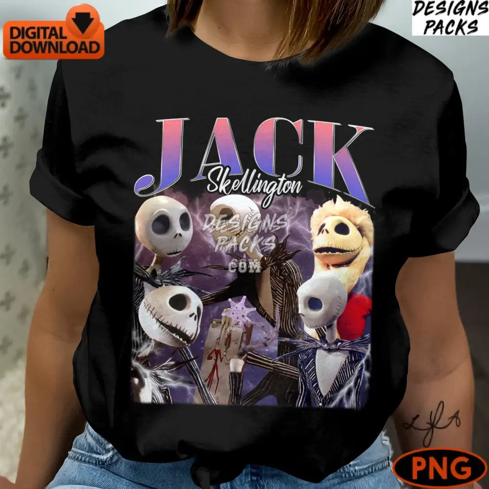 Jack Skellington Digital Png Instant Download Tim Burton Inspired Art Halloween Nightmare Before