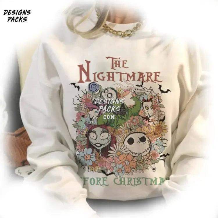 Jack Skellington Halloween Oogie Boogie Nightmare Before Christmas Floral Png Design