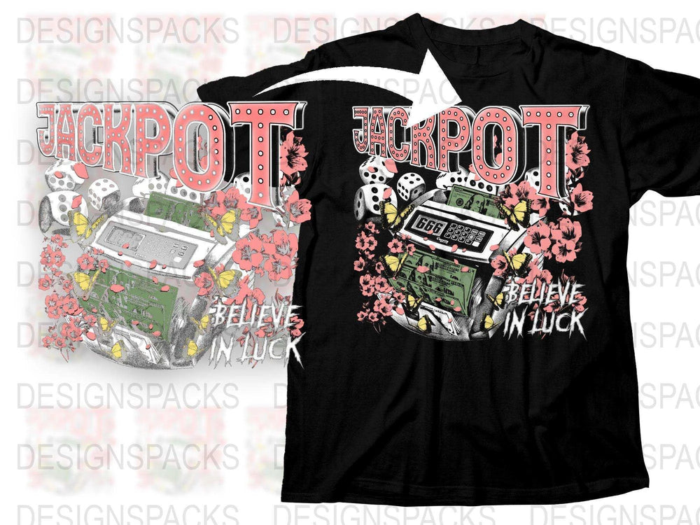 Jackpot Believe in Luck Graphic Png Digital Download