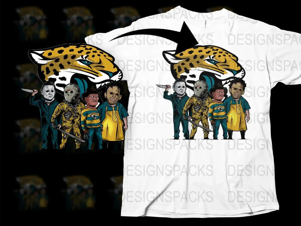 Jacksonville Jaguars Football Horror Slashers Png Digital Download