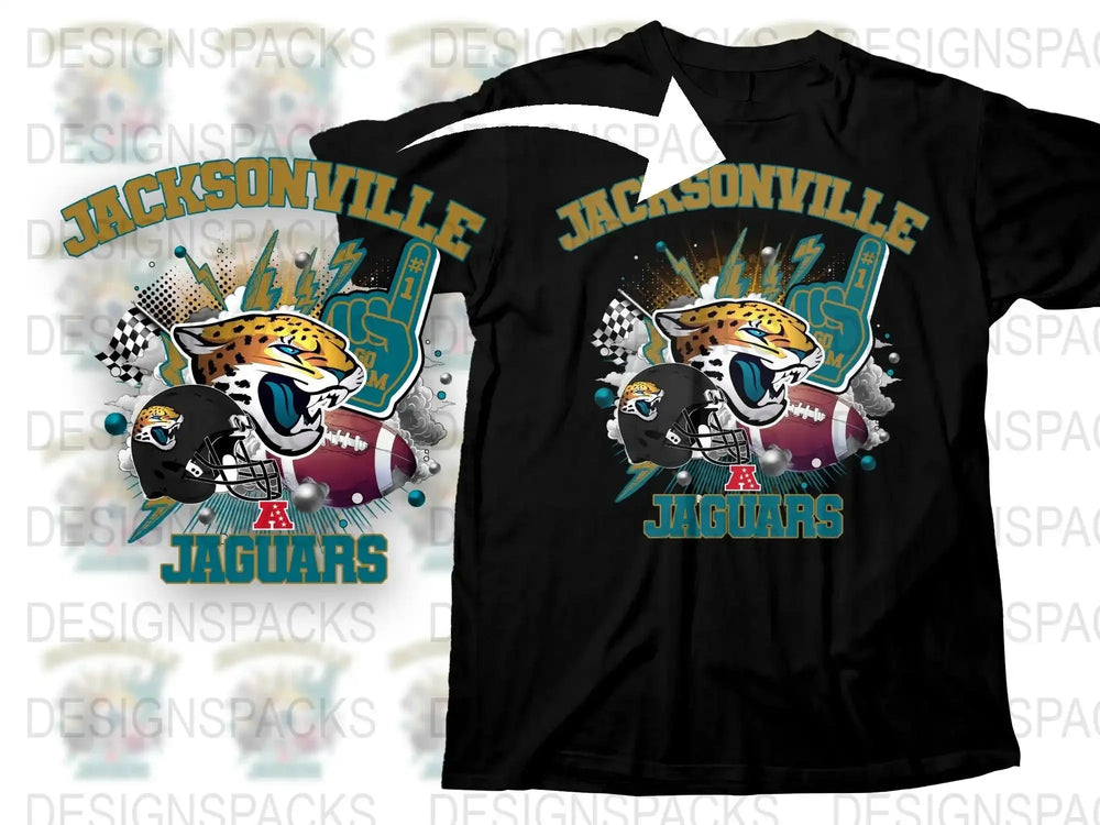 Jacksonville Jaguars Inspired Graphic Tee, Vibrant Football Fan T-Shirt, Colorful Sports Apparel