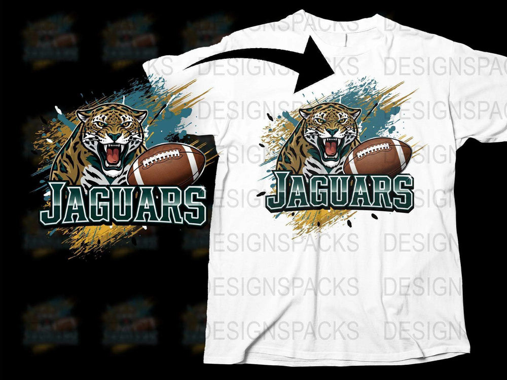 Jaguar Football Graphic T-Shirt, Sports Team Fan Shirt, Wild Animal Print, Game Day Apparel