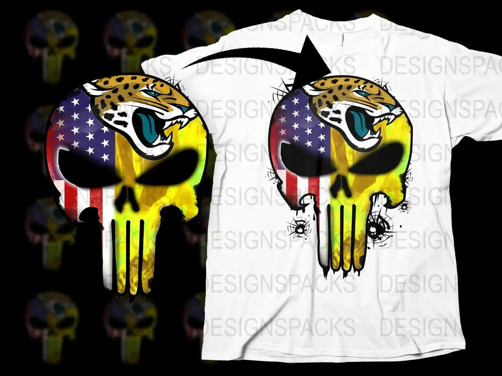Jacksonville Jaguars Punisher Logo Graphic Png Digital Download