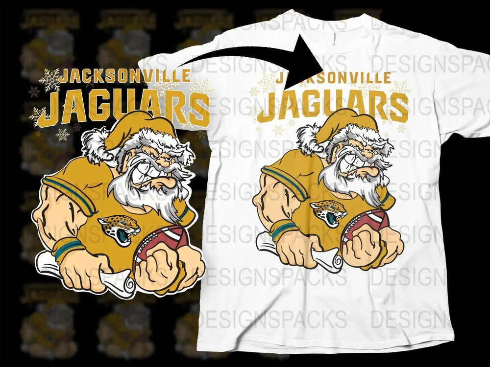 JACKSONVILLE JAGUARS Team Christmas Football Santa Png Digital Download