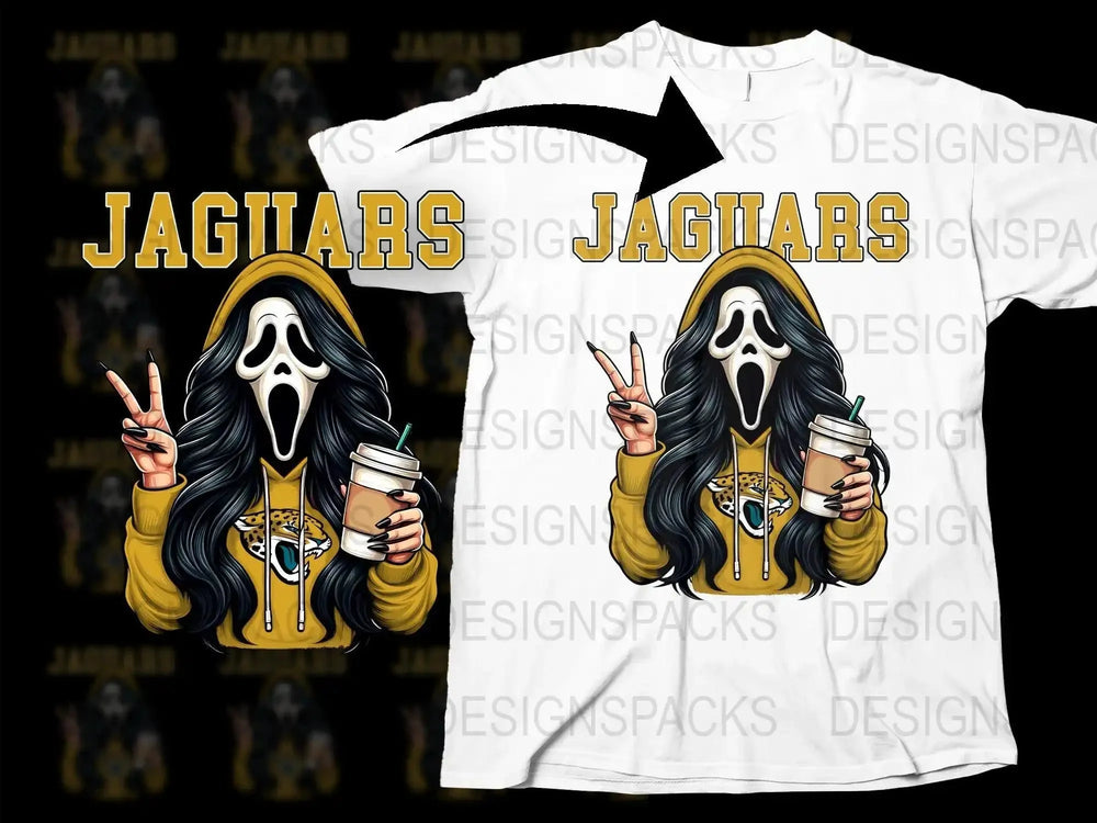 Jaguars GhostFace Scream Girl NFL Team Png Digital Download