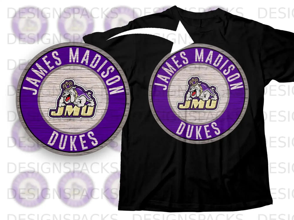 James Madison Dukes JMU Logo Black T-shirt