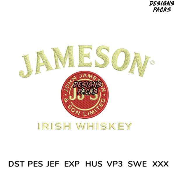 Jameson Irish Whiskey embroidery design in DST PES JEF formats for instant download