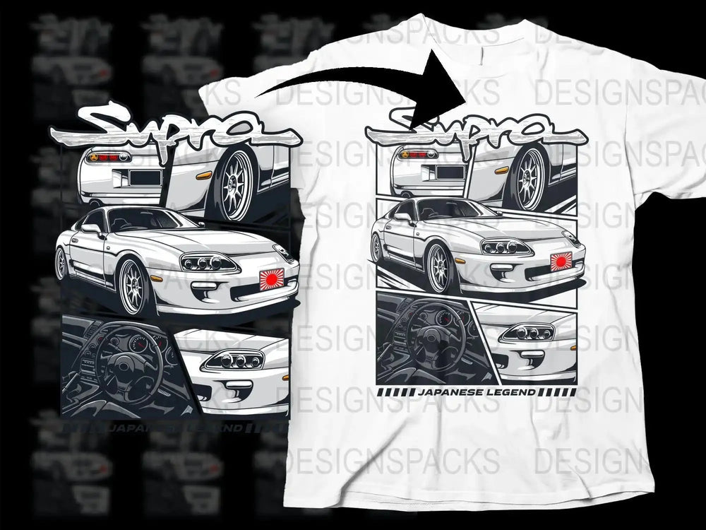 Japanese Legend Supra Car Art Png Digital Download